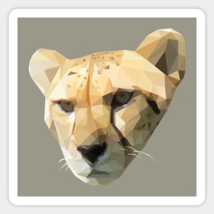 Low Poly Cheetah Head Magnet